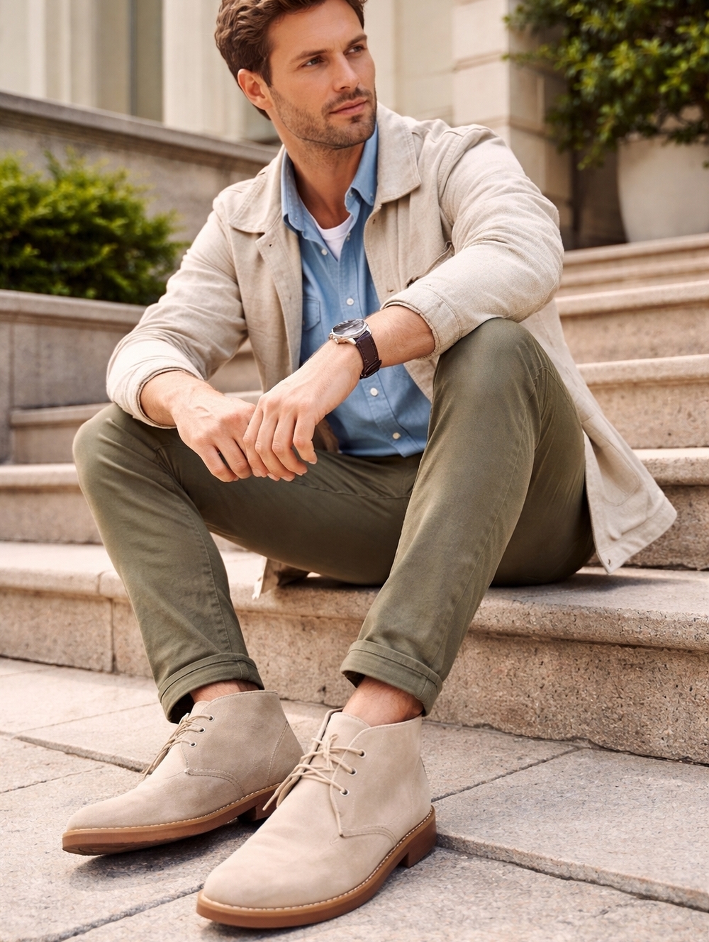 Tommy Hilfiger Suede Chukka Boots Size 9 (EU 42)- Classic Beige